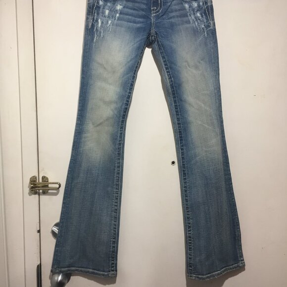 MISS ME DISTRESSED BOOT CUT JEANS SIZE 26 - Picture 5 of 11